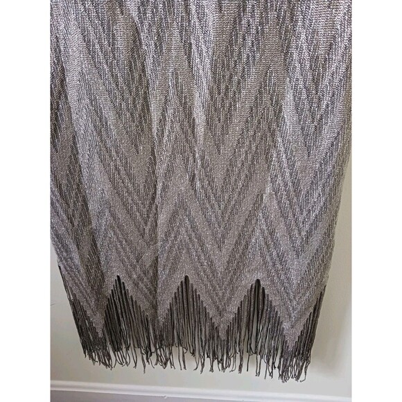 Vtg Jessica Howard Gold Lace Metallic Fringe Sheath Party Dress Y2K Size 8 - Picture 4 of 8